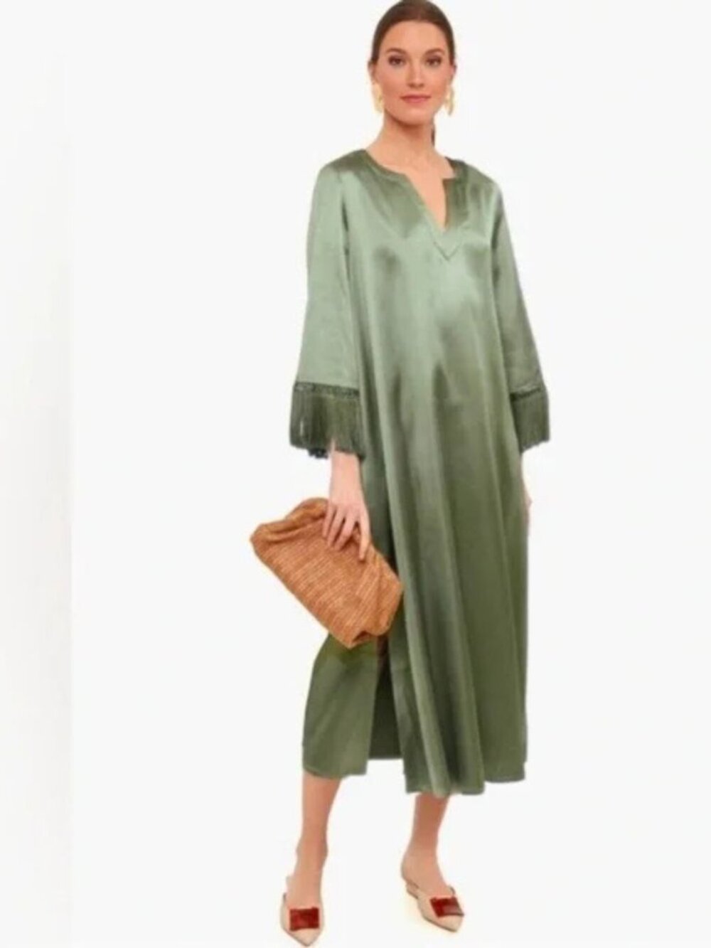 Tuckernuck Cactus Green Fringe Jamie Dress 